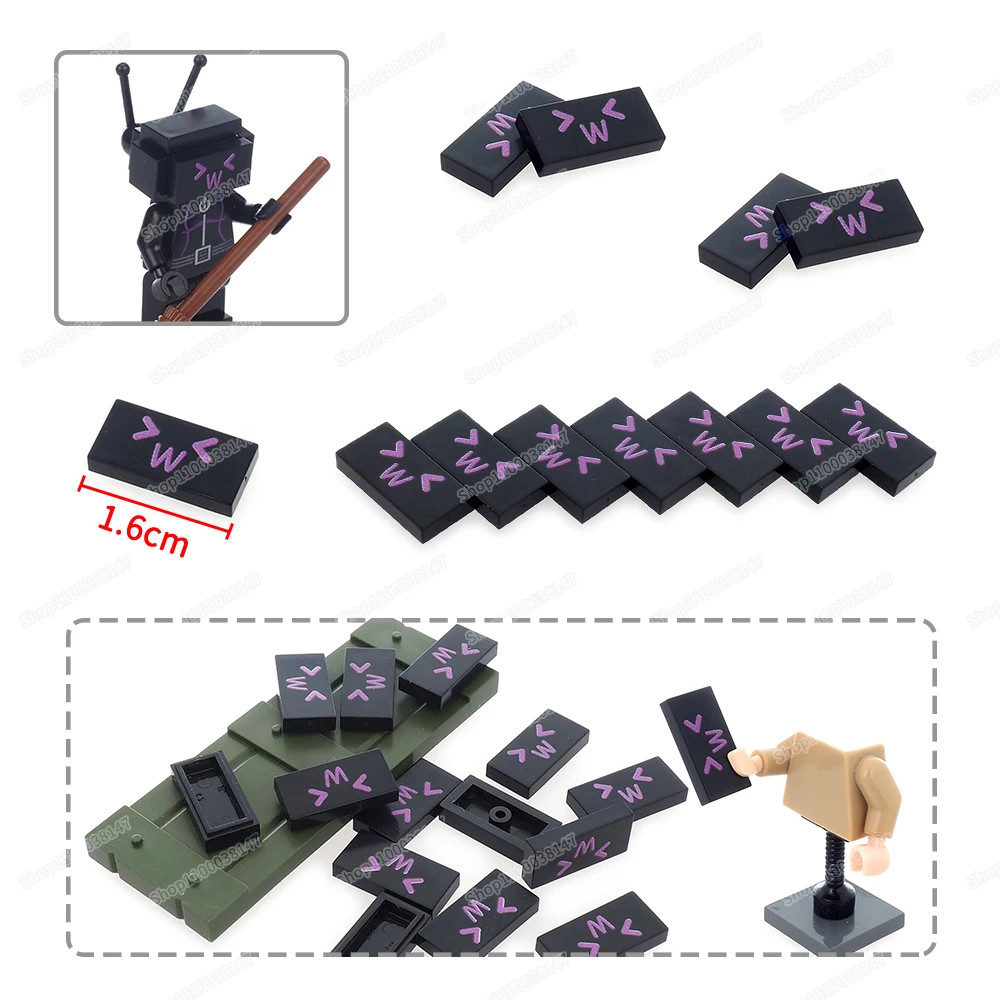 

AI Smiley Face Purple Building Block 3069 Printed Assemble Moc Figures Machine Match Scenes Model Component Child Gifts Moc Toys