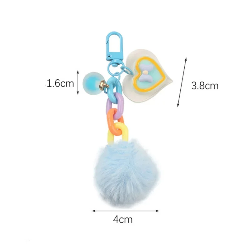 Candy Color Key Chains Bag Pendant Headphone Case Bag Ornament Keyring Plush Ball Keychain Women Girls Keychain Creative Gifts