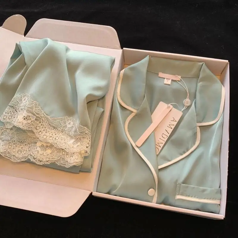 

Летний новый комплект женской домашней одежды: элегантная французская пижама из легкой, приятной к телу ткани, шорты и рубашка-ночнушка.