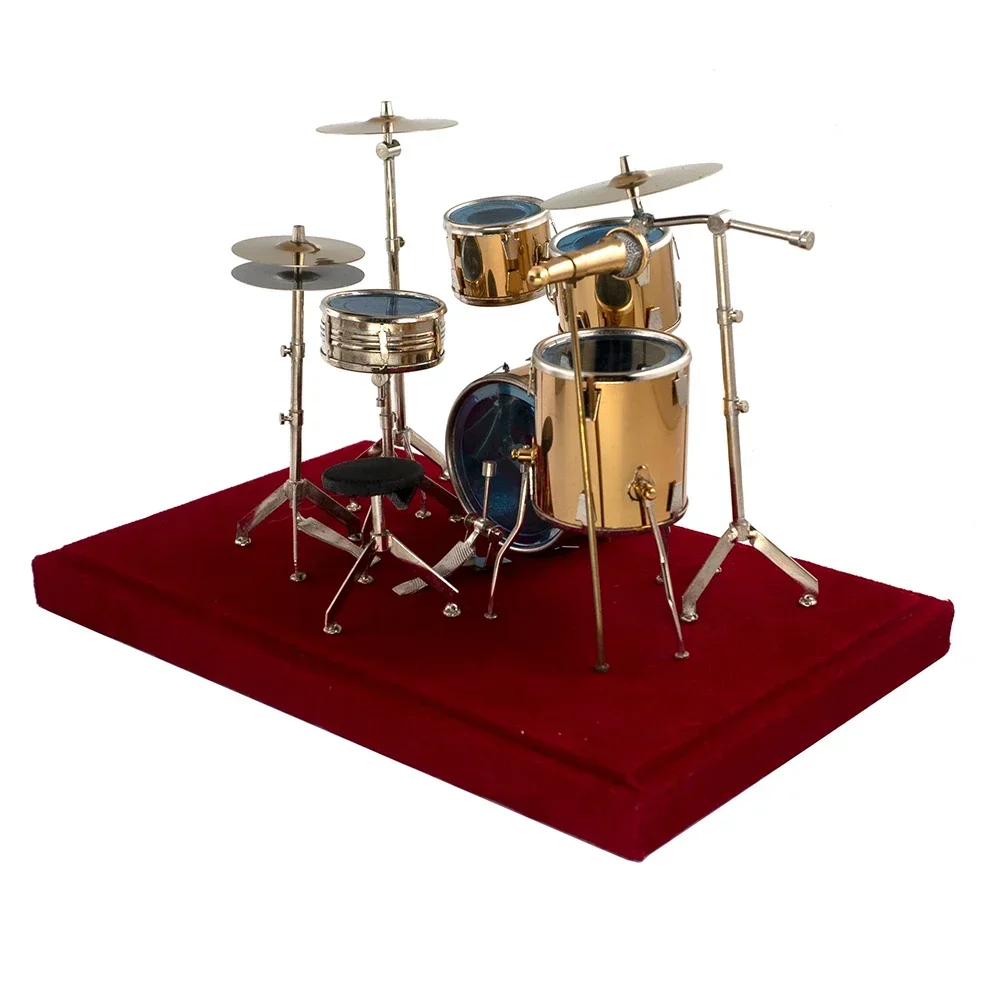 Miniature Jazz Drum Kit Model Mini Microphone Cymbal Musical Instrument 1/12 Dollhouse ob11 1/6 Action figure Accessories bjd