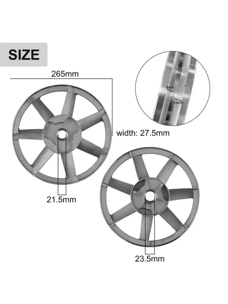 1 zestaw 265/300mm koło pasowe typu A trójkątny pasek koło zamachowe koło pasowe silnika do sprężarek powietrza montaż koła pasowego jednoszczelinowy pasek klinowy — zdjęcie 2