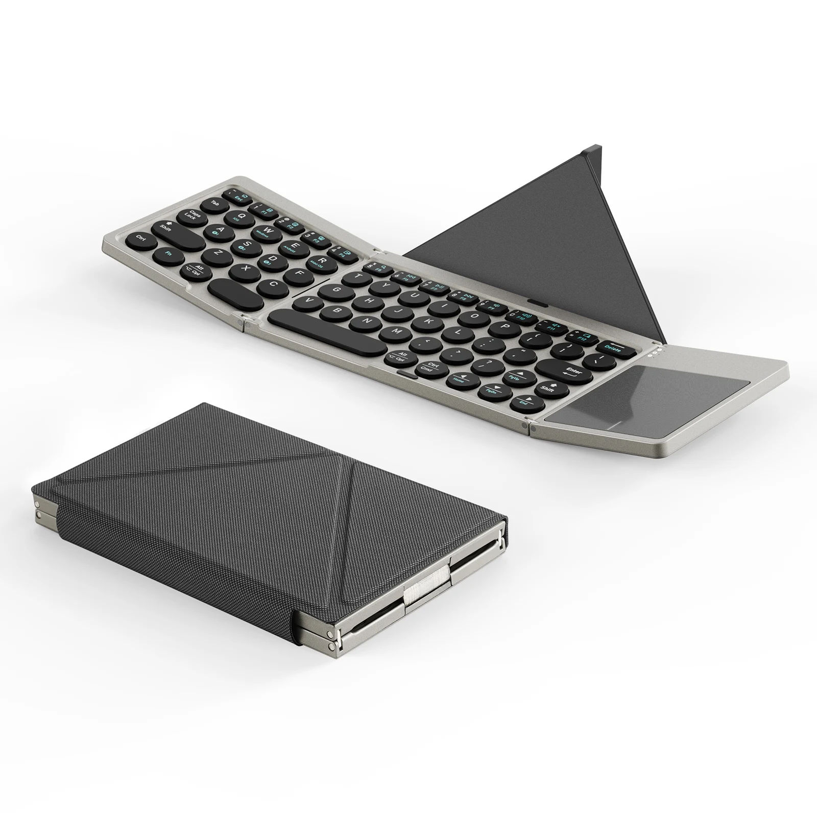 

Foldable Bluetooth 5.2 Mini Keyboard with Touchpad & Holder For Phones Tablets PC iOS Android Windows Mac Compatible