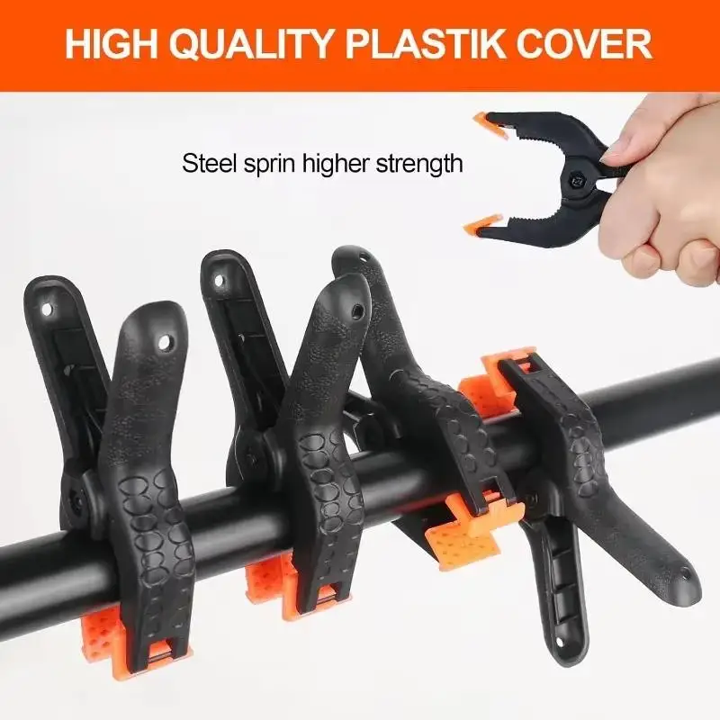 2-9 Inch Plastic Spring Clamps Adjustable Woodworking Clips Quick Fixing Clip For DIY Craft Photography Background Hanging Clip
