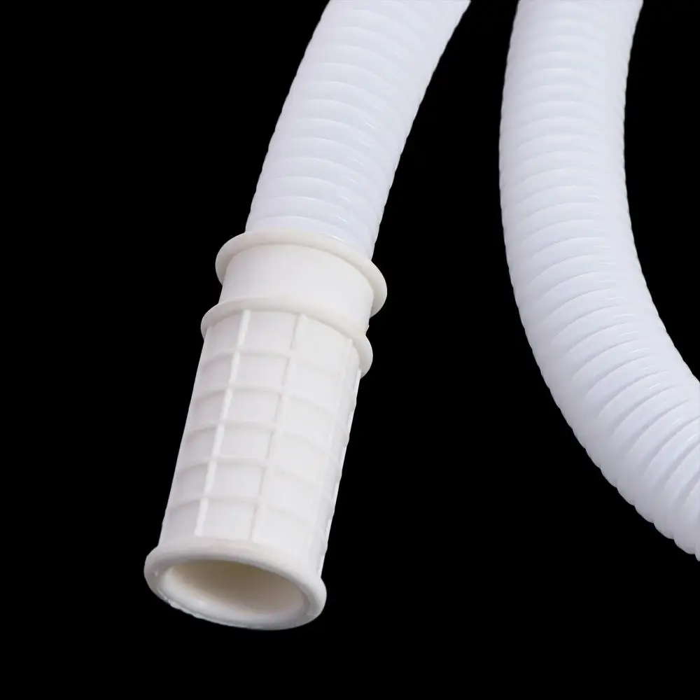 Plastic Washing Machine Inlet Pipe White Portable Air Conditioning Drain Tube with Pipe Clamp Flexible Water Inlet Hose Kitchen