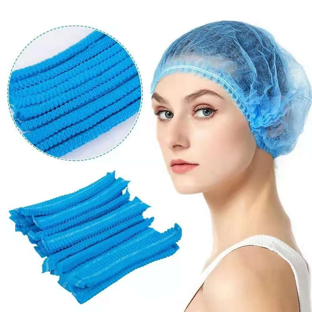 

Disposable Strip Cap Breathable Hair-proof Dust-proof Cover Non-woven Fabric Strip Cap Hotel Cleaning Mushroom Strap Bath Cap