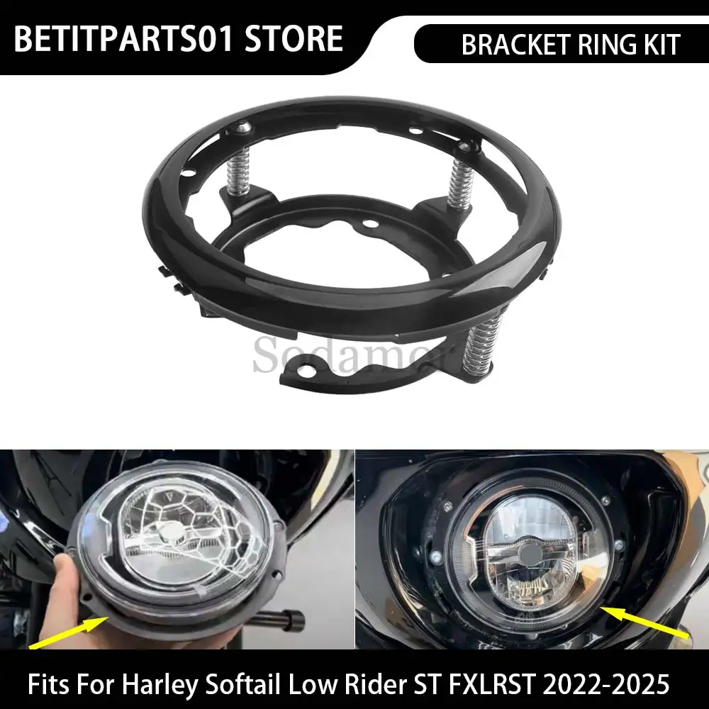 

Аксессуары для мотоциклов, монтажный кронштейн для фар, комплект колец, пластик, железный сплав для Harley Softail Low Rider ST FXLRST 2022-2025