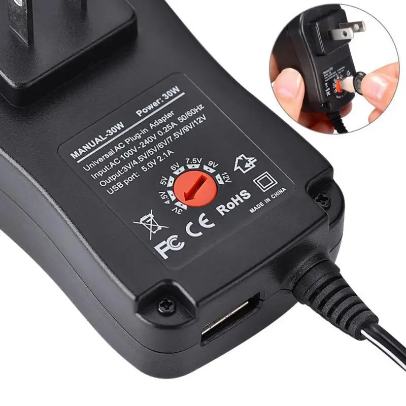 12V 2A 30W Power Supply Adapter Adjustable 3V 5V 6V 9V 12V USB Universal AC DC Power Supply Transformer 220V To 12V ACDC SMPS