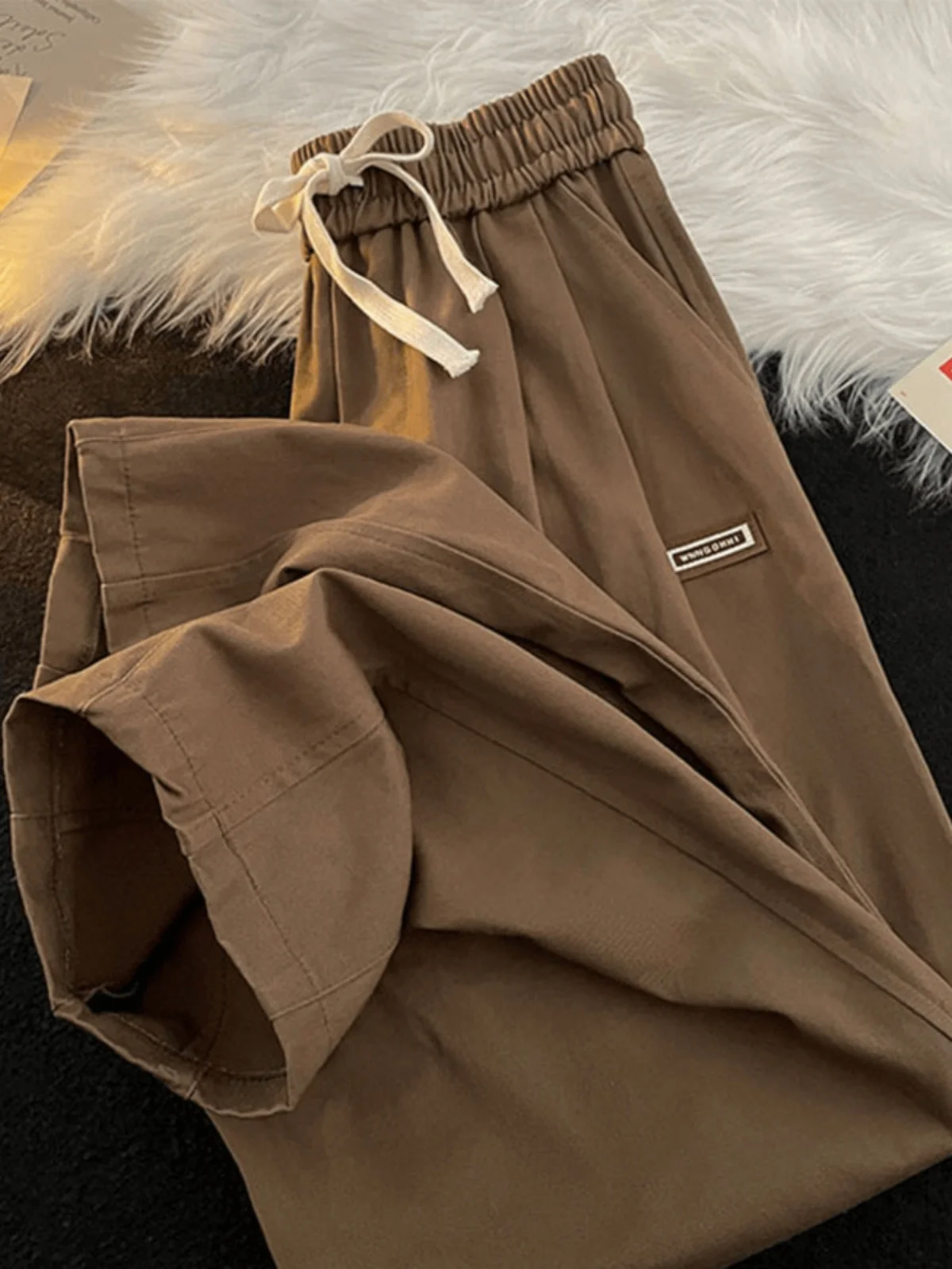 

Мужские повседневные брюки American Sle, весна-лето, свободные прямые длинные брюки, винтажные драпированные широкие брюки, модный бренд