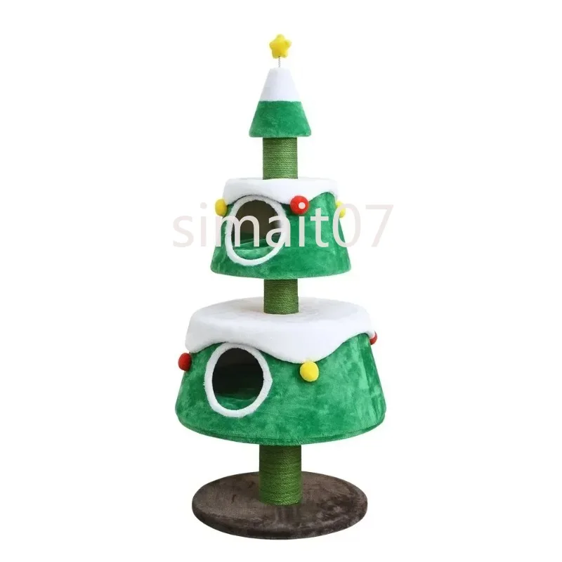 

Multi-Layer Integrated Christmas Tree Cat Toy - Crawler Nest & Scratch Board