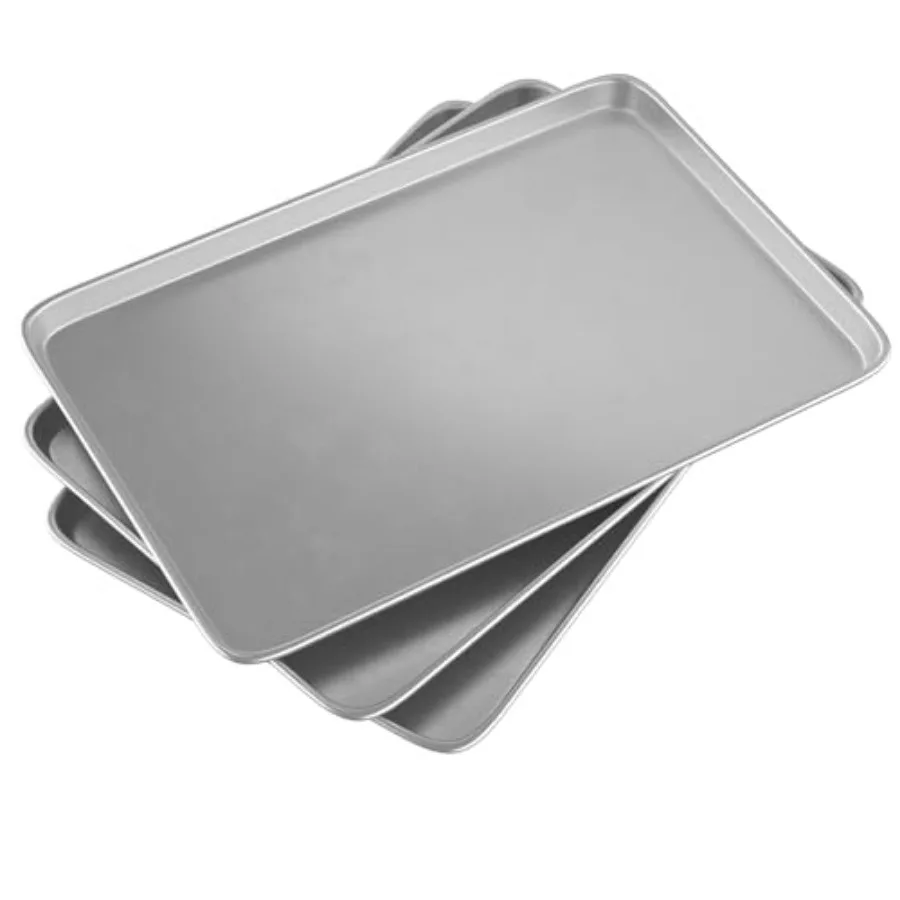 

1× 24 Inch Cookie Sheet Pans Set of -Baking Tray Jelly Roll Pan Set Commercial Grade Aluminum Coated Statinless Steel Bun Pan f