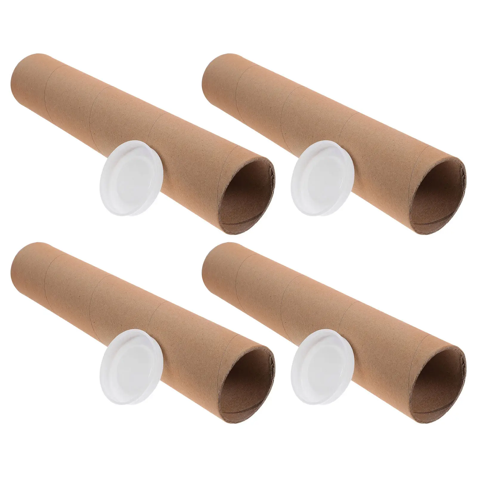 4Pcs Kraft Paper Mailing Tubes Heavy Duty Poster Tubes Organizer Storage Tube Secure Shipping Document Holder Cardboard Tube