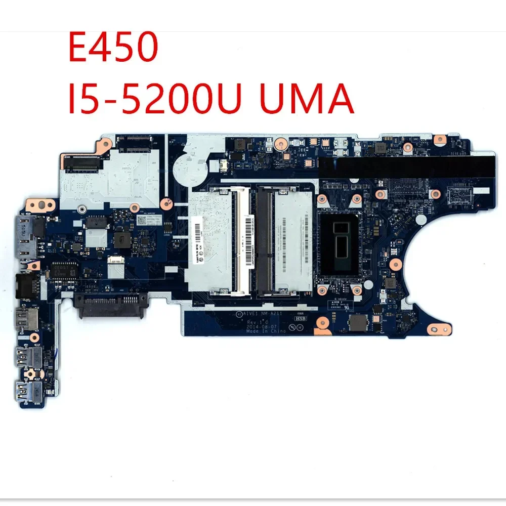 

Motherboard For Lenovo ThinkPad E450 Laptop Mainboard i5-5200U UMA 00HT652