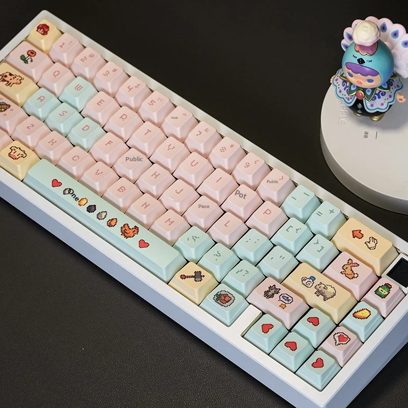 Keycaps Stardew Valley Pixel Style Pbt Full Set 132 Keys Custom Five Side Sublimation Waterproof Durable For Mechanical Keyboard