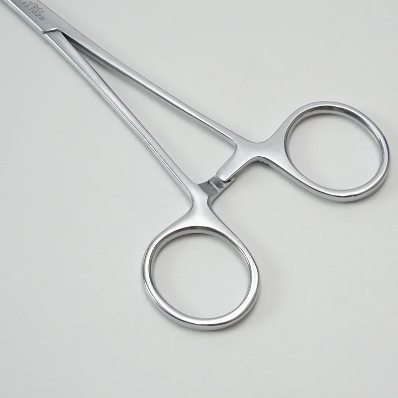 Pinzas hemostáticas de acero inoxidable, herramienta quirúrgica, abrazaderas de bloqueo hemostático, alicates de pesca, punta curva/recta, 1 ud.