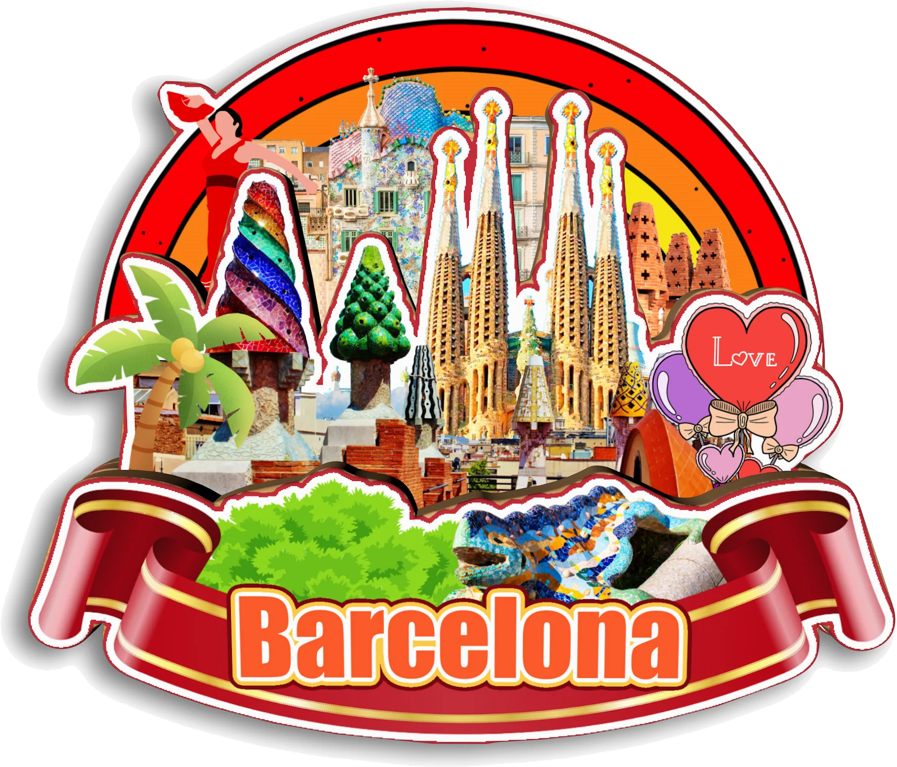 Barcelona SPAIN Fridge Magnet Travel Souvenir Gift Handmade Decorative Refrigerator Sticker Home Decoration