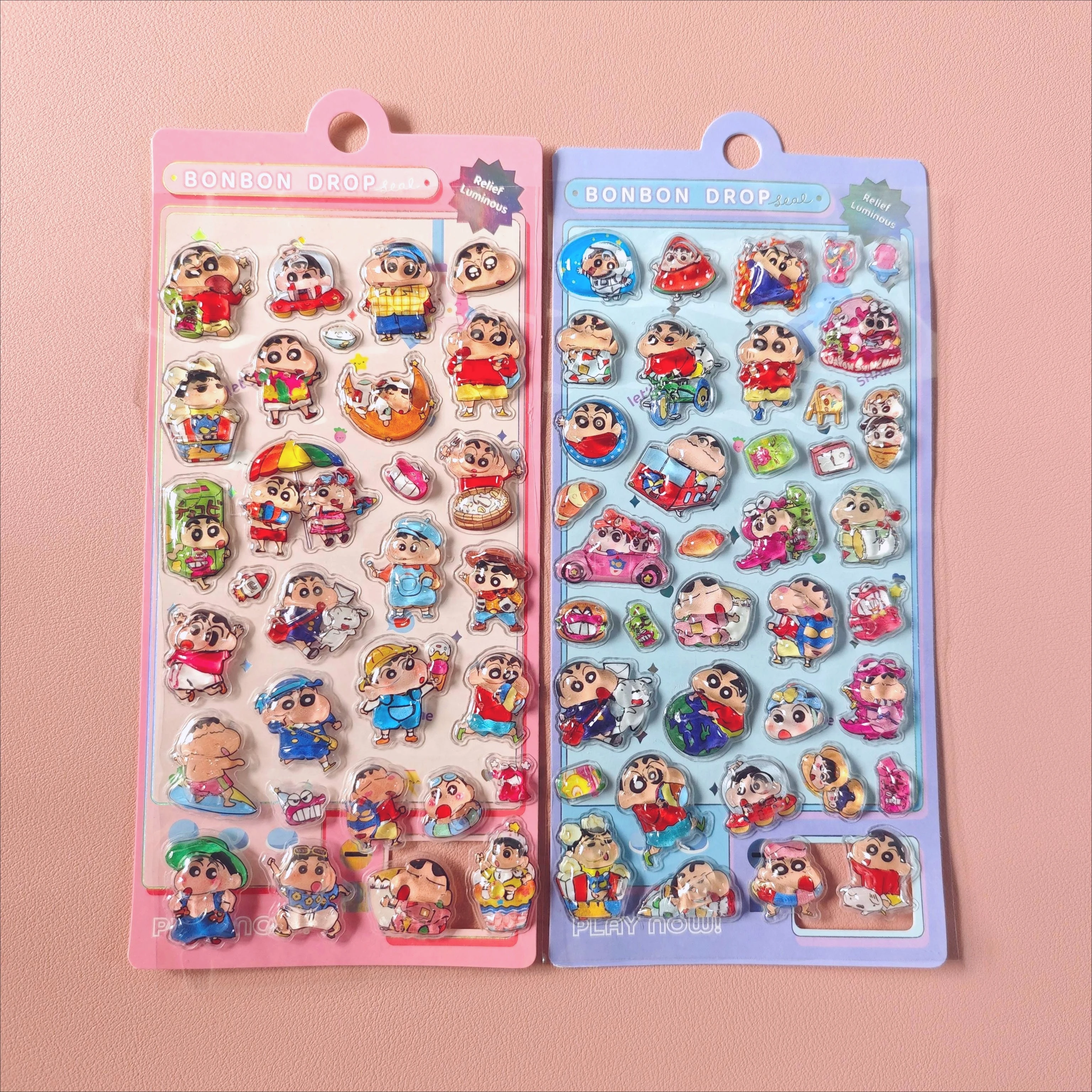 2025Kawaii تلوين شين تشان الكرتون ثلاثية الأبعاد PET الإغاثة المياه ملصق لطيف DIY بها بنفسك قضية الهاتف المحمول لاصقة تزيين #6