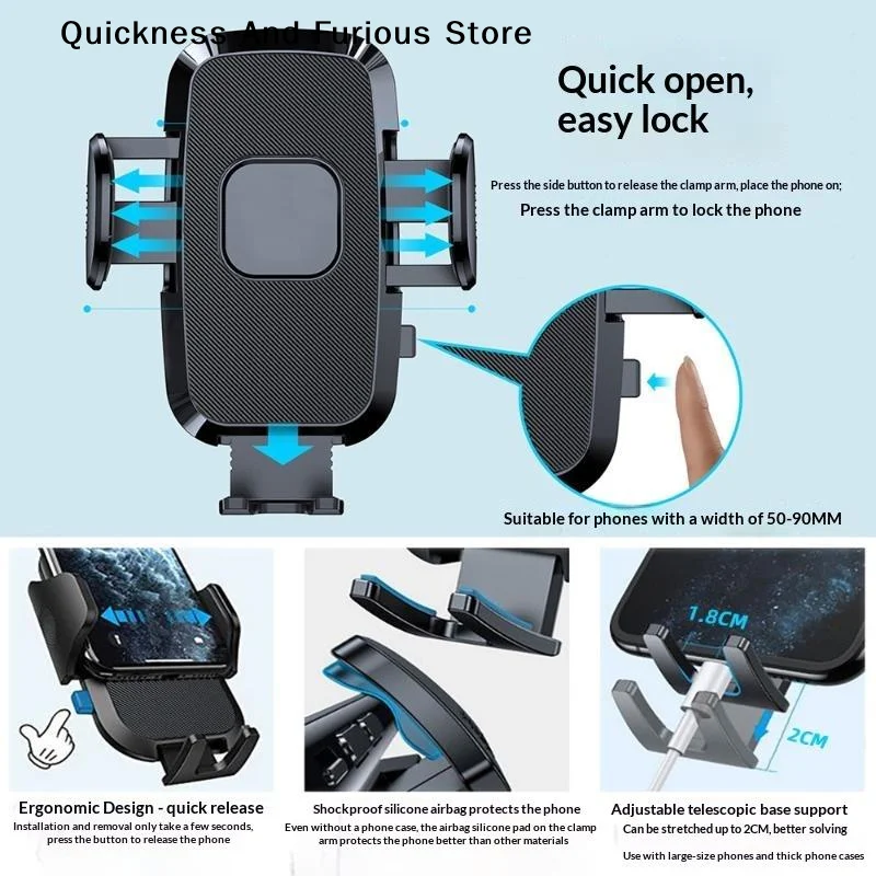 【MO】Universal Car Phone Mount 360 Degree Rotation Silicone Pad For Dashboard Windshield Commute Use