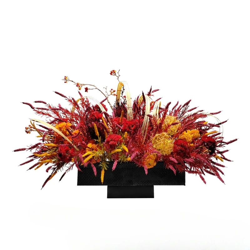 

Red light luxury simulated flower art modern model room dining table TV cabinet hotel front desk soft decoration fake flower