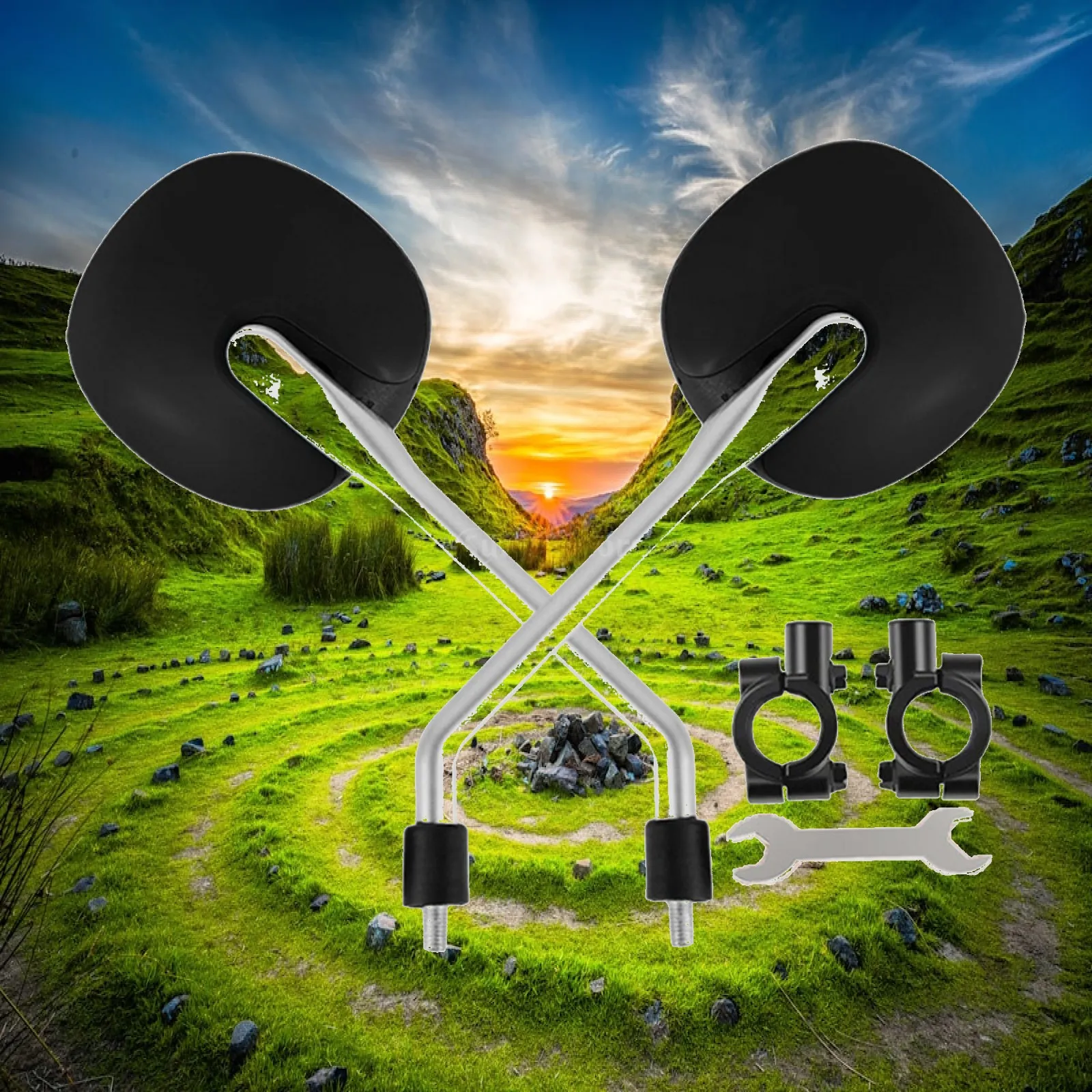 

Motorcycle Back View Mirror Multi Functional Handlebar Accessory for Electric Bicycle and Ebike