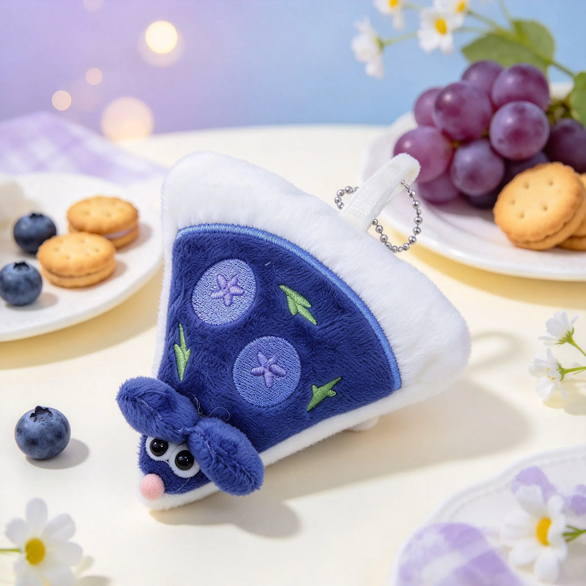 Cute Pizza Mouse Plush Doll Keychain Charms Soft Stuffed Mouse Toy Bag Pendant Cartoon Christmas New Year Couple Gifts