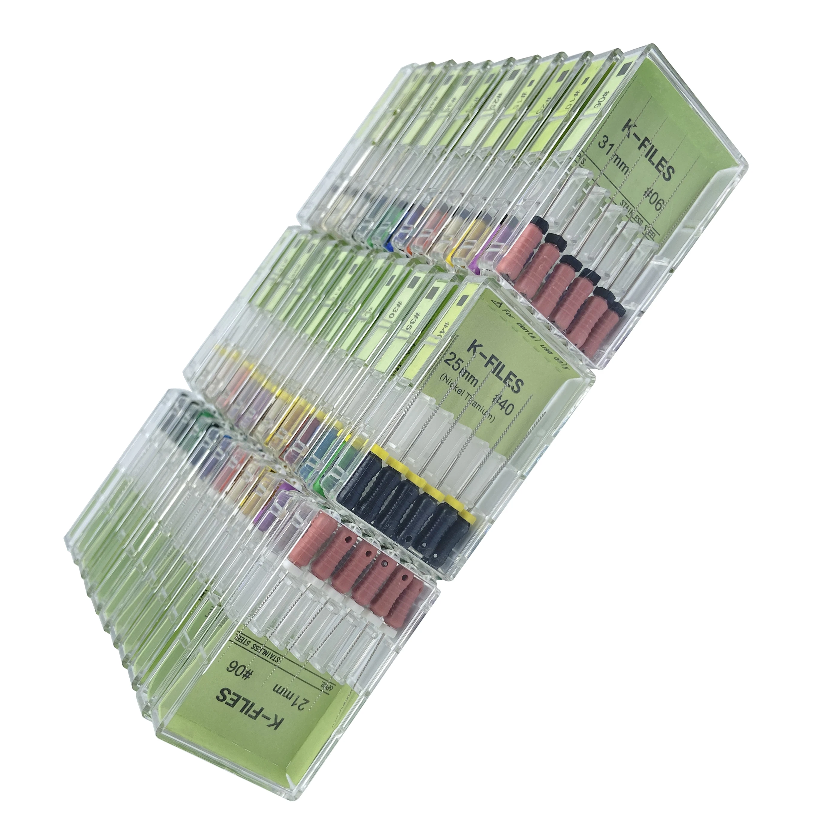 WELL CK 6pcs Dental Hand Use K-Files 21mm 25mm Stainless Steel Endodontic Root Canal Files Dentist Tools Dental Lab Instruments