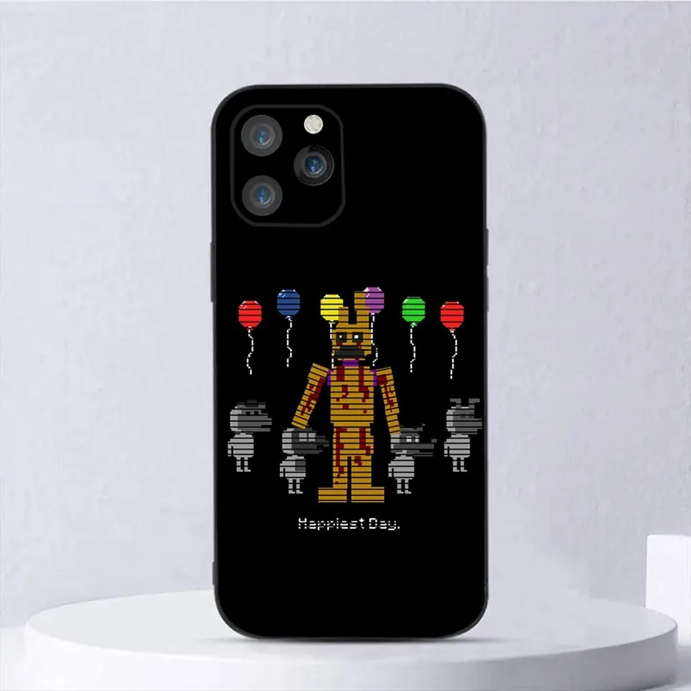 Fnaf Five-nights-At-Freddys Phone Case For iPhone 15,14,13,12,11,Plus,Pro Max,XS,X,XR,SE,Mini,8,7 Soft Silicone Black Cover