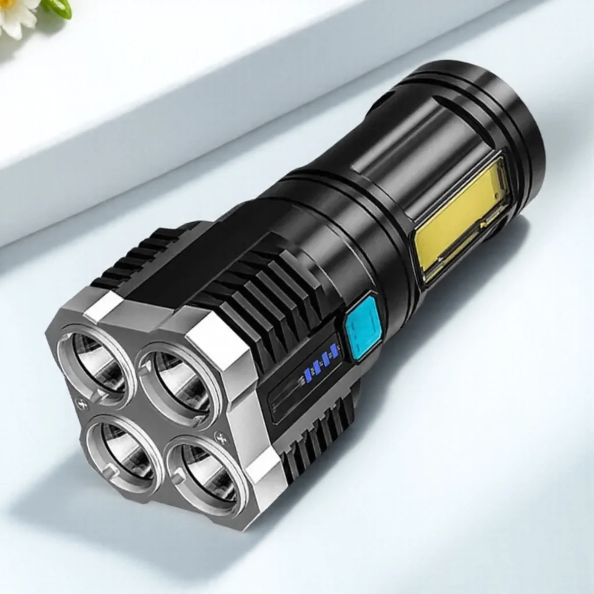 Multi-functional LED Flashlight High Beam USB Rechargeable Portable COB Light for Hiking Camping Outdoor Exploration