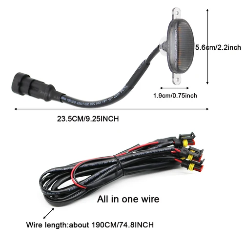 Imagen 2 del producto Iluminación Led para rejilla delantera de coche, luz de circulación diurna Universal para camioneta todoterreno SUV, lámpara antiniebla de advertencia de rejilla Central automática, color amarillo