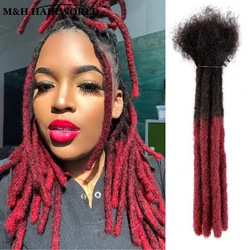 Dreadlocks Extensions For Women Locs Bulk Dread Lock Wholesale Crochet Braid Hair Burgundy Locs Afro Kinky Synthetic Hair 0.8cm