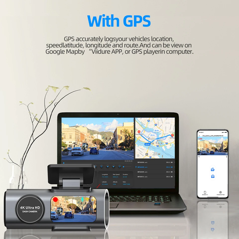 4K WiFi GPS Dash Cam 4