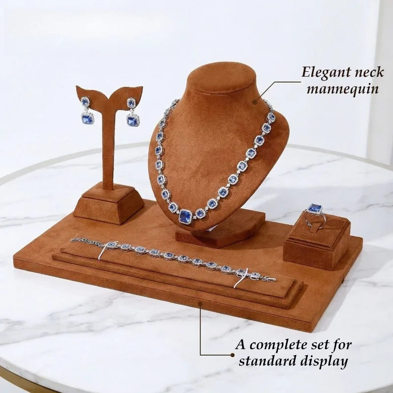Counter Jewelry Display Racks Mall Necklace Display Rack Multifunctional Ring Packaging Racks Set Luxury Earring Storage Plate