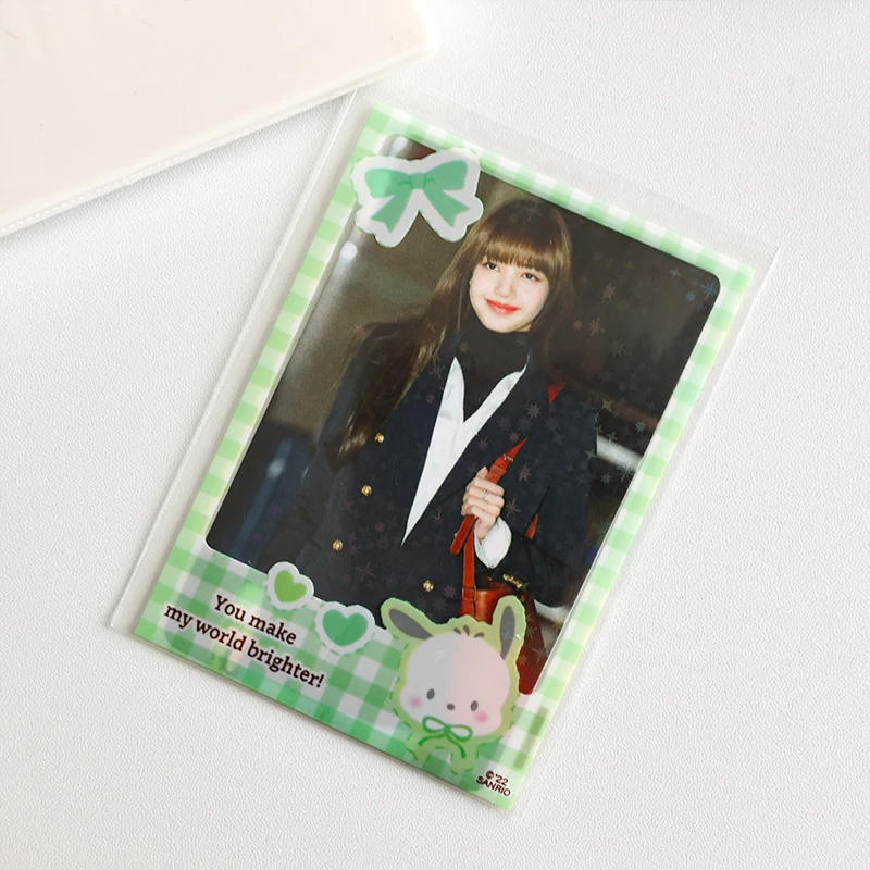 20Pcs Cute Japanese Cartoon Characters Kpop Photo Card Holder Idol Laser Photo Protective Display Sleeves Kawaii Stationery