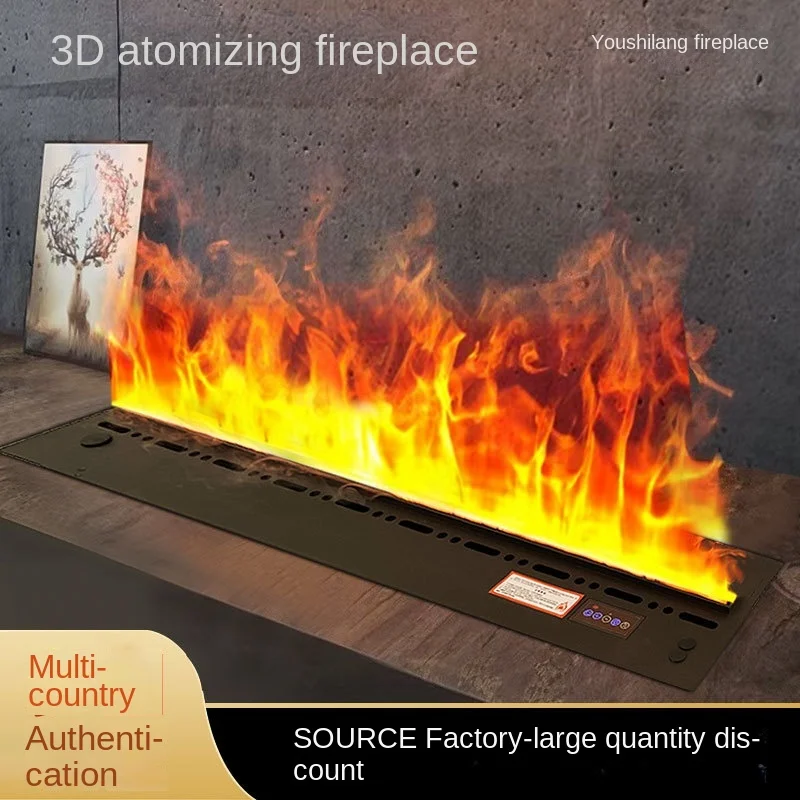 

3D Atomized Fireplace Core Simulation Flame Intelligent Electronic Fireplace Embedded Humidifier 7-color Voice Control Model