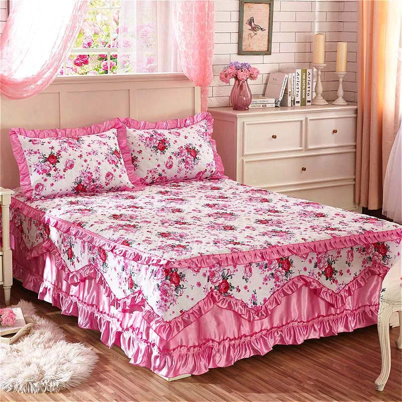 

Хлопковое постельное белье для дома, плотное кружевное постельное белье, зимнее теплое нескользящее постельное белье, наматрасник, размер King, без наволочки