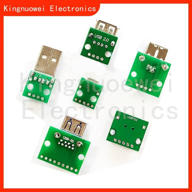 Papan modul data adaptor pcb usb mikro pria/wanita, papan adaptor PCB langsung mikro usb ke 2.0 3.0 (10 buah)