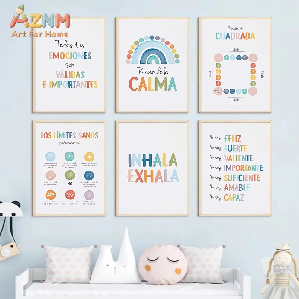 AZNM School Counselor Print Spanish Emotion Regulation Poster Calming Sign Therapy Office Decor Kids Mental Health