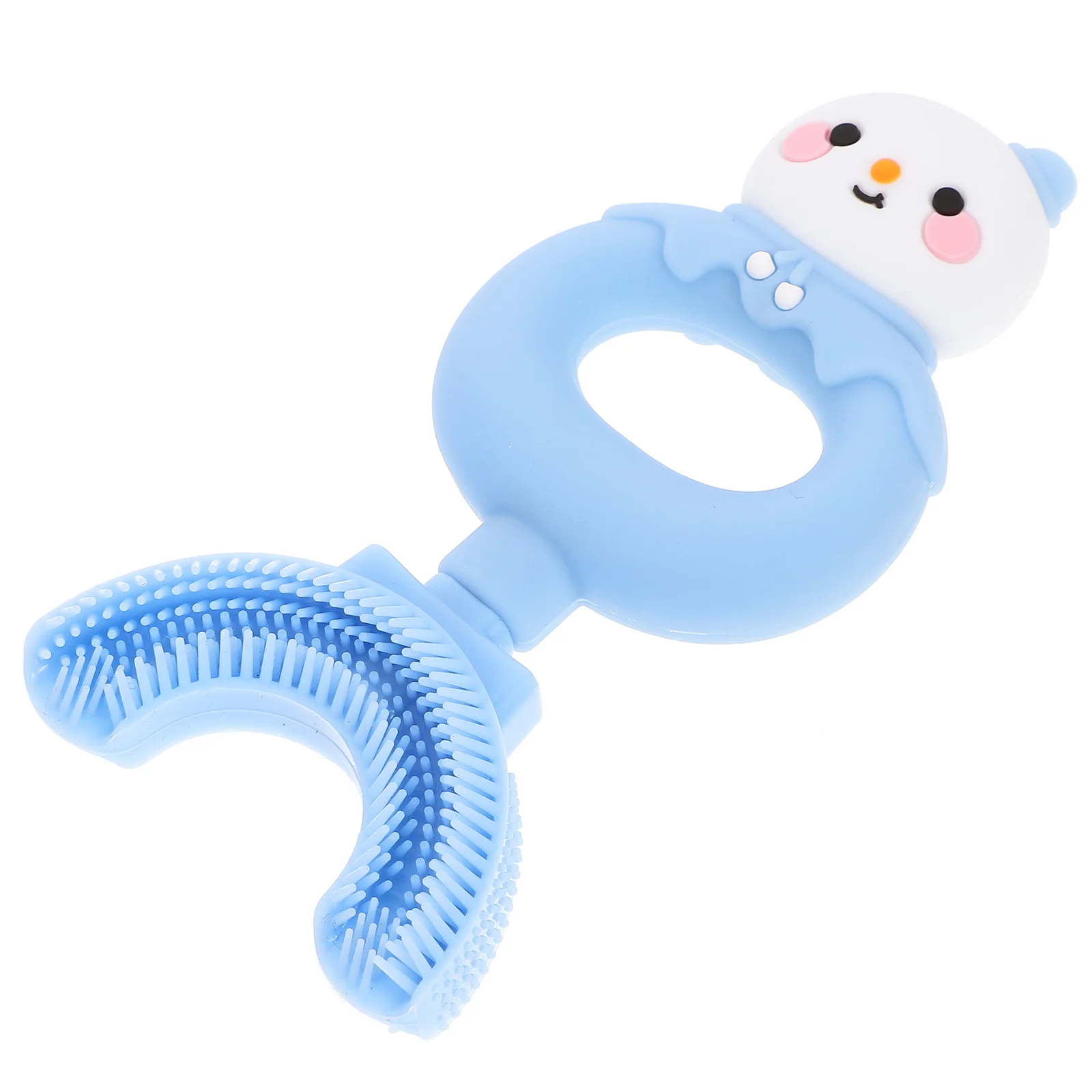 فرشاة أسنان من السيليكون على شكل حرف U للأطفال الصغار، فرشاة ناعمة يدوية لتنظيف الأسنان على شكل فم #2