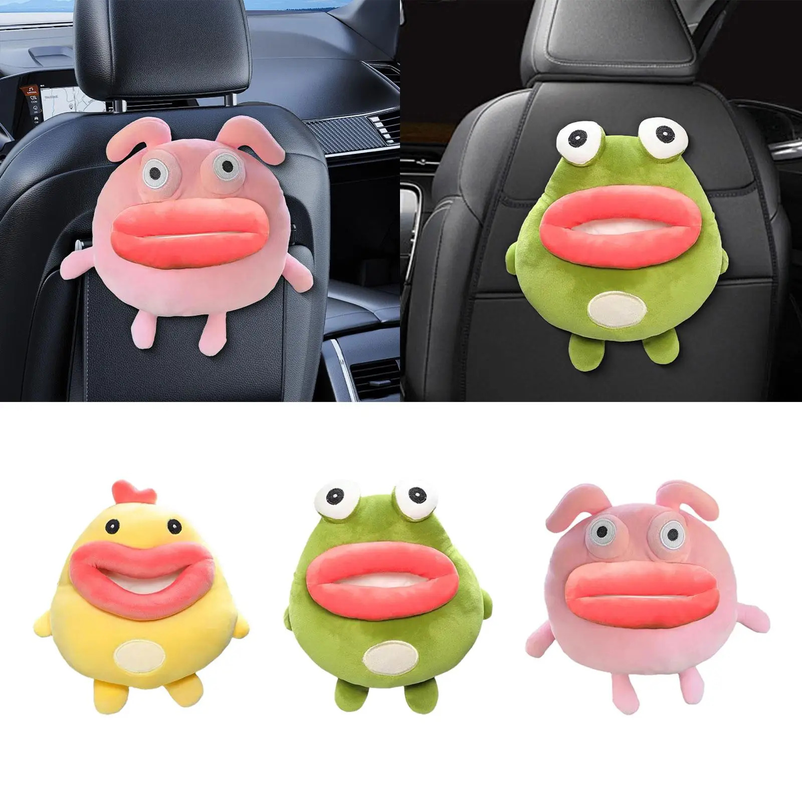 Car Paper Tissue Holder Plush Hanging on The Armrest Creative Portable Multipurpose Paper Case for Home Kitchen Car Sofa Office