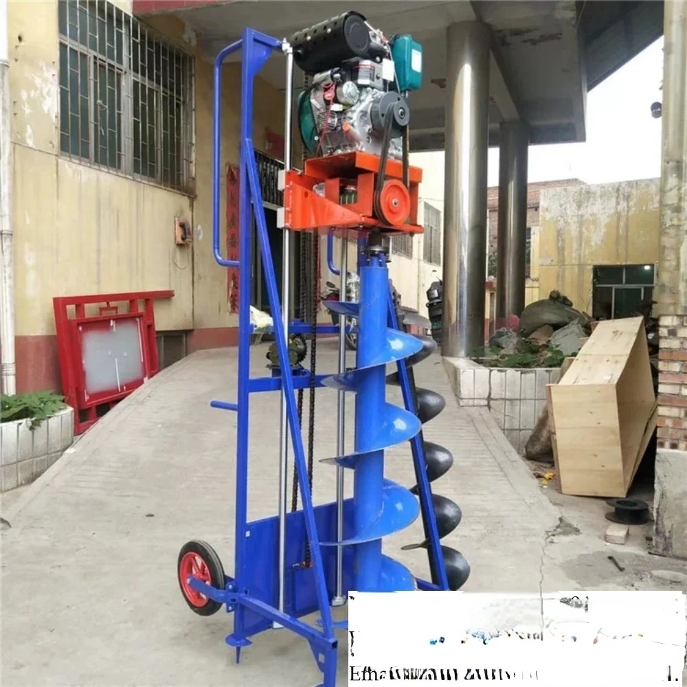 Digging pile core hole to take soil clearing pile hole digging machine sloping hilly photovoltaic pile driver drilling pole hole