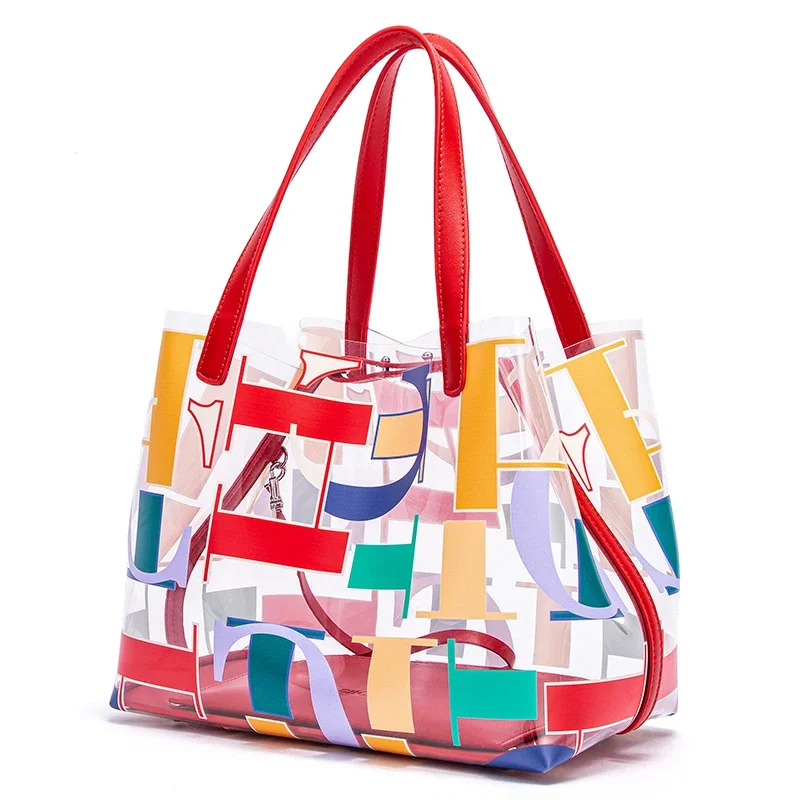 CH Beach Bag Brand New Transparent Jelly Handbag Waterproof Women\'s Swimming Storage Bag