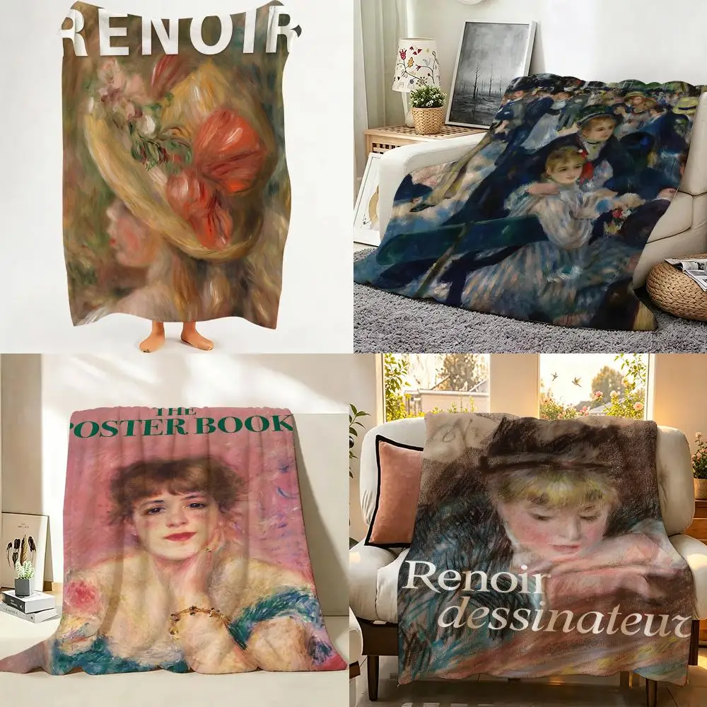 Artist Classic P-Pierre-Auguste Renoir Throw Flannel Throw Blanket Suitable warm for Sofa、Living Room、Bedroom soft
