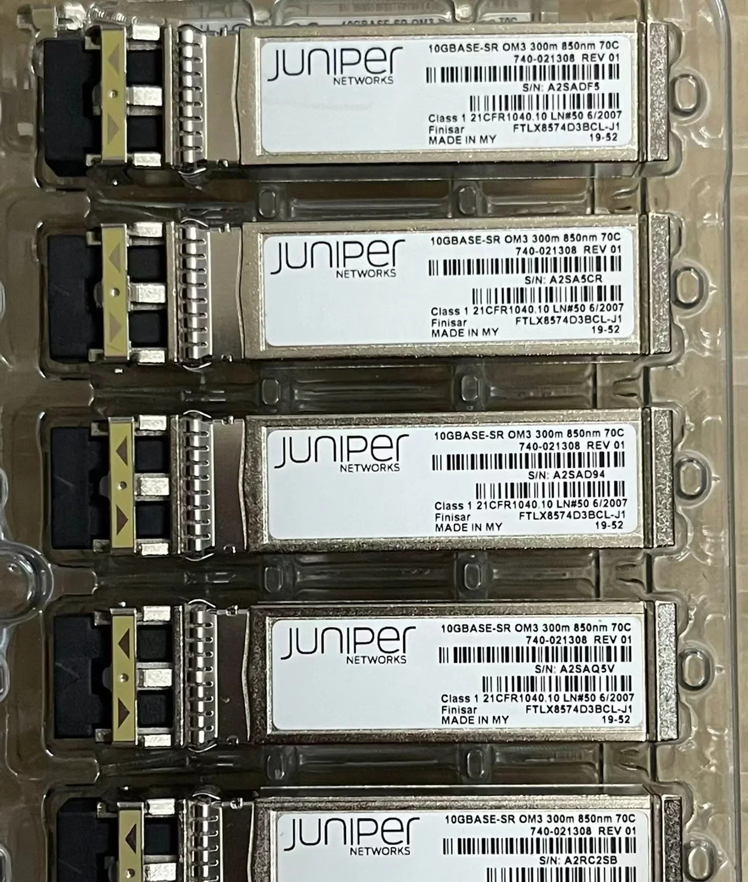 ジュニパー-10gb-ファイバーモジュール-ftlx8574d3bcl-j1-10gbase-sr-850nm-om3-300m-70c-740-021308-10g-ネットワーク-sfp