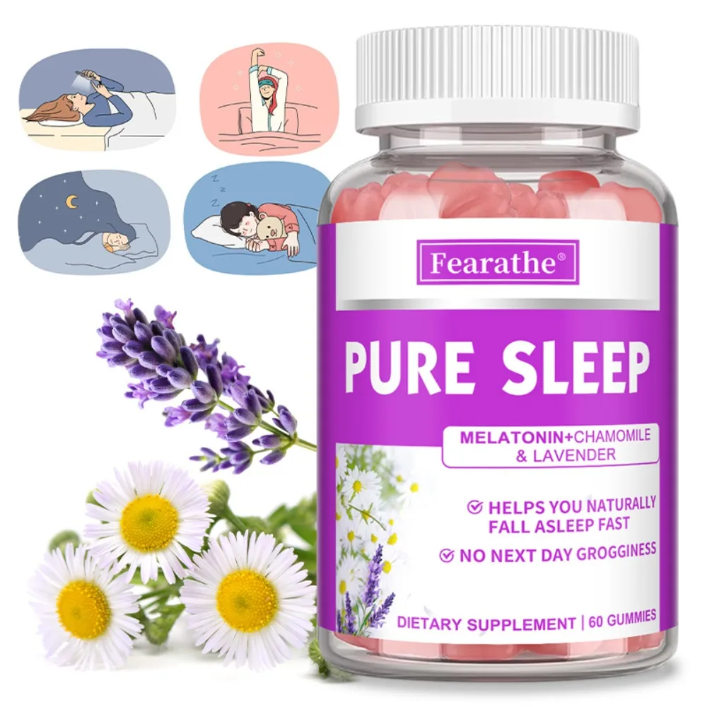 Sleep Melatonin Gummies - 60 Count, with Chamomile & Lavender, Supports Restful Sleep, Dietary Supplement for Adults