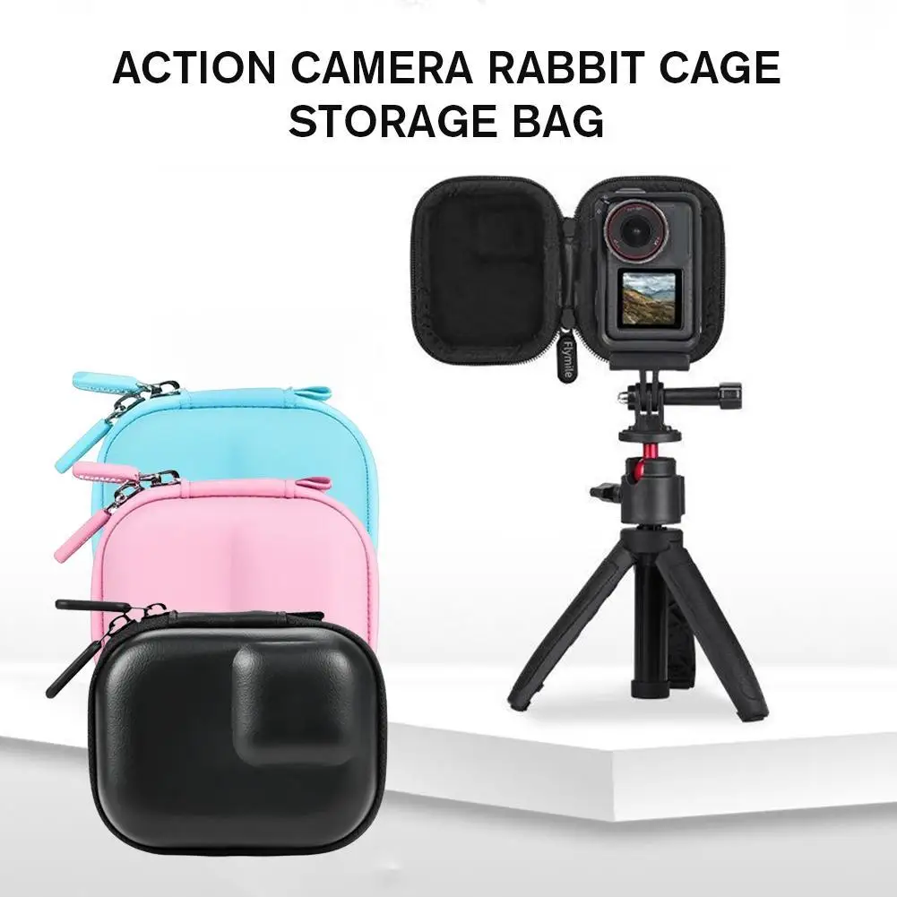 

for dji ACTION 5PRO Action Camera Rabbit Cage Storage BagPortable PU Waterproof Anti-drop Camera Protective Case Accessories