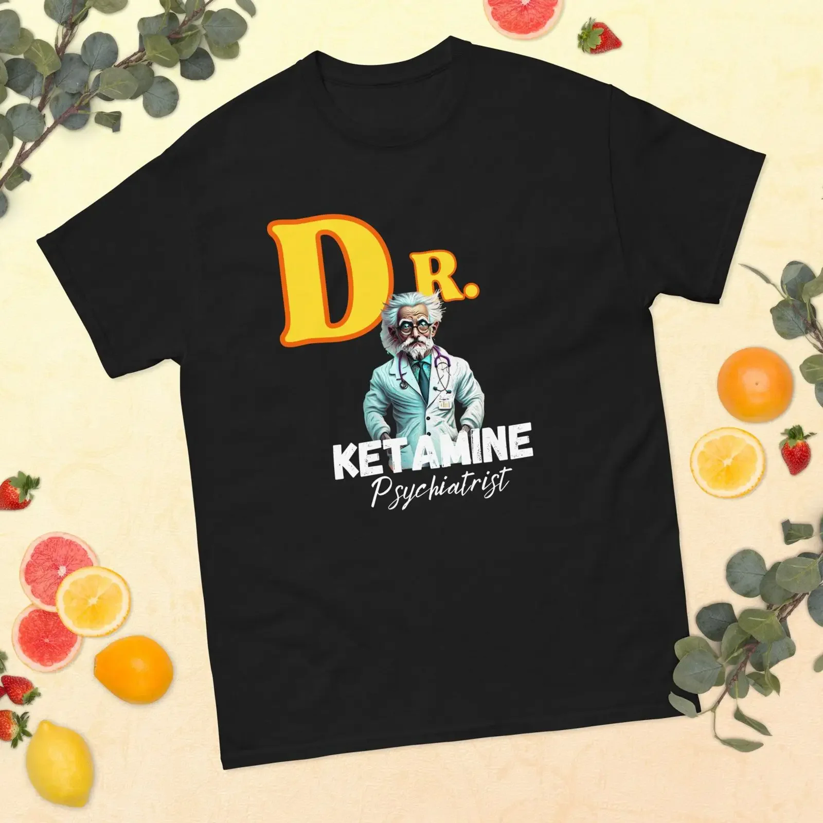 T-shirt drôle pour psychiatre, médecin du cerveau, étudiant en psychiatrie, style vintage délavé, pour un usage quotidien, vêtements unisexes de créateur, doux