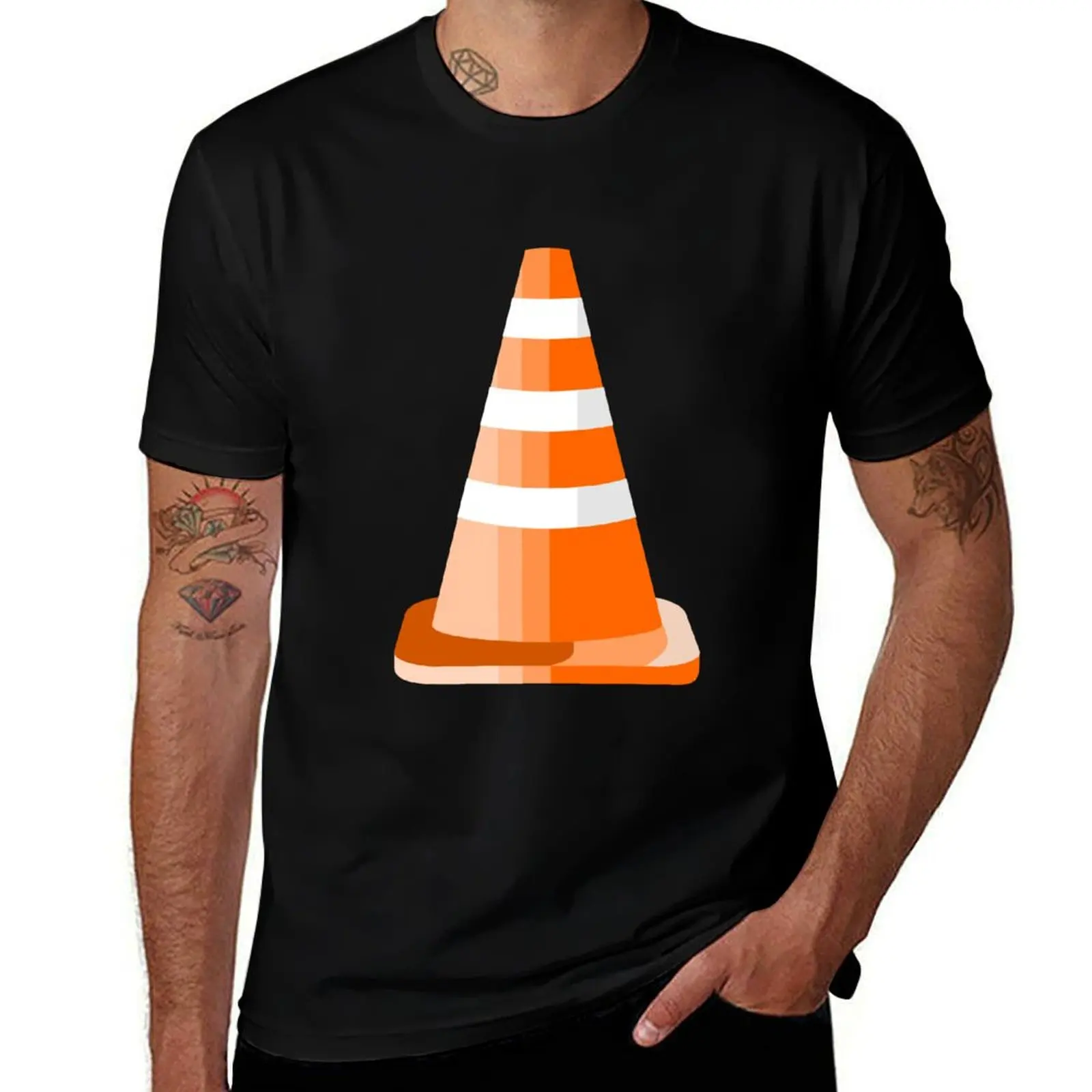 Road Cone Traffic Cone T-Shirt Novelty Print Casual Tee Shirt T-Shirt