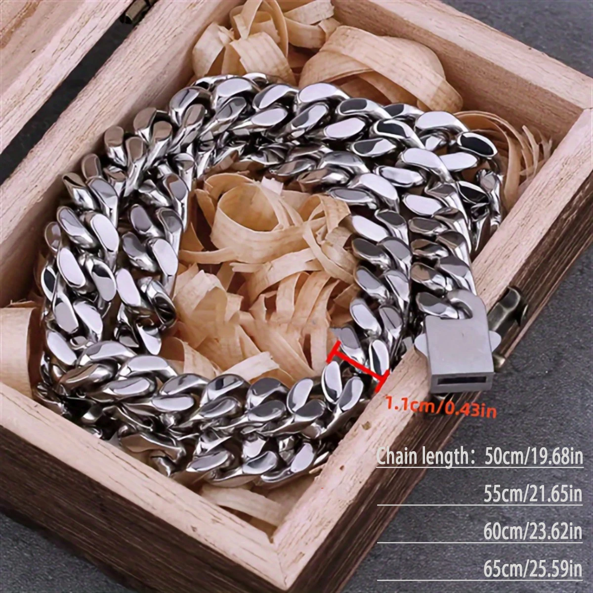 Europe and the United States hip-hop style stainless steel Cuban buckle necklace fashion retro minimalist punk men's necklace