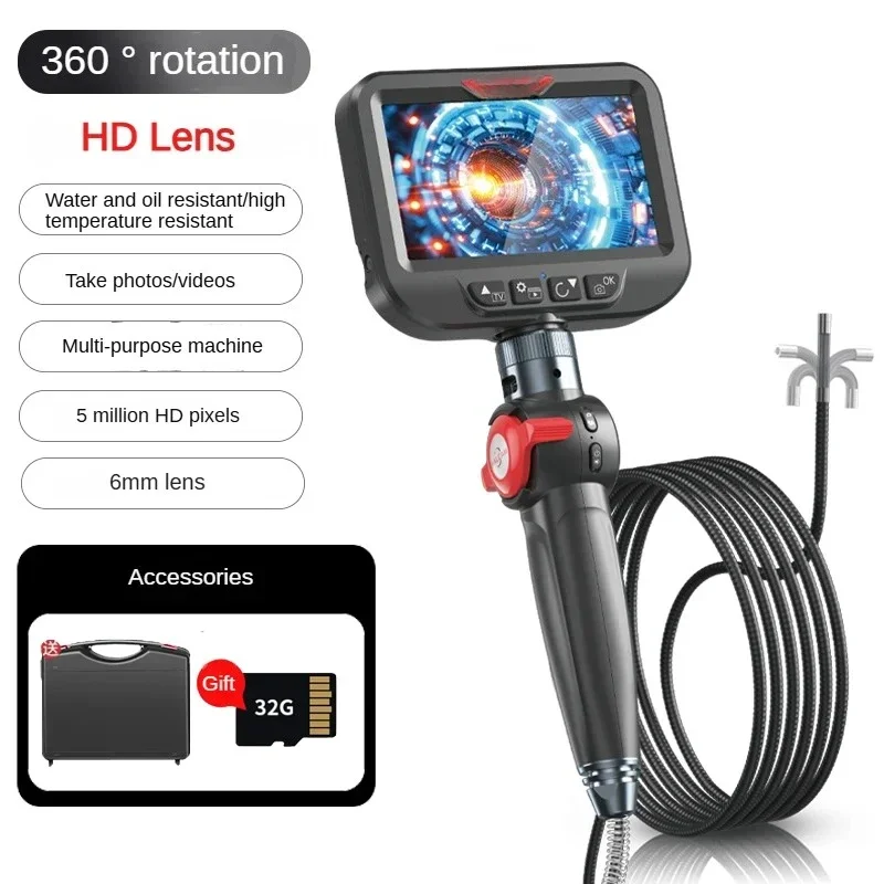

H406B 6.2Mm 1Mp Flexible Borescope Camera With 4.3Inch Screen High Resolution 1M Cable Professional Borescope