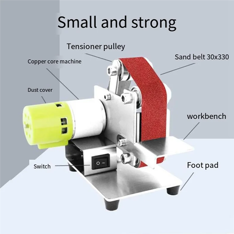 ABXF-Belt Sander Electric Sanding Polishing Grinding Machine 7 Variable Speed 10 Sanding Belts For Polishing Wood EU Plug Easy T
