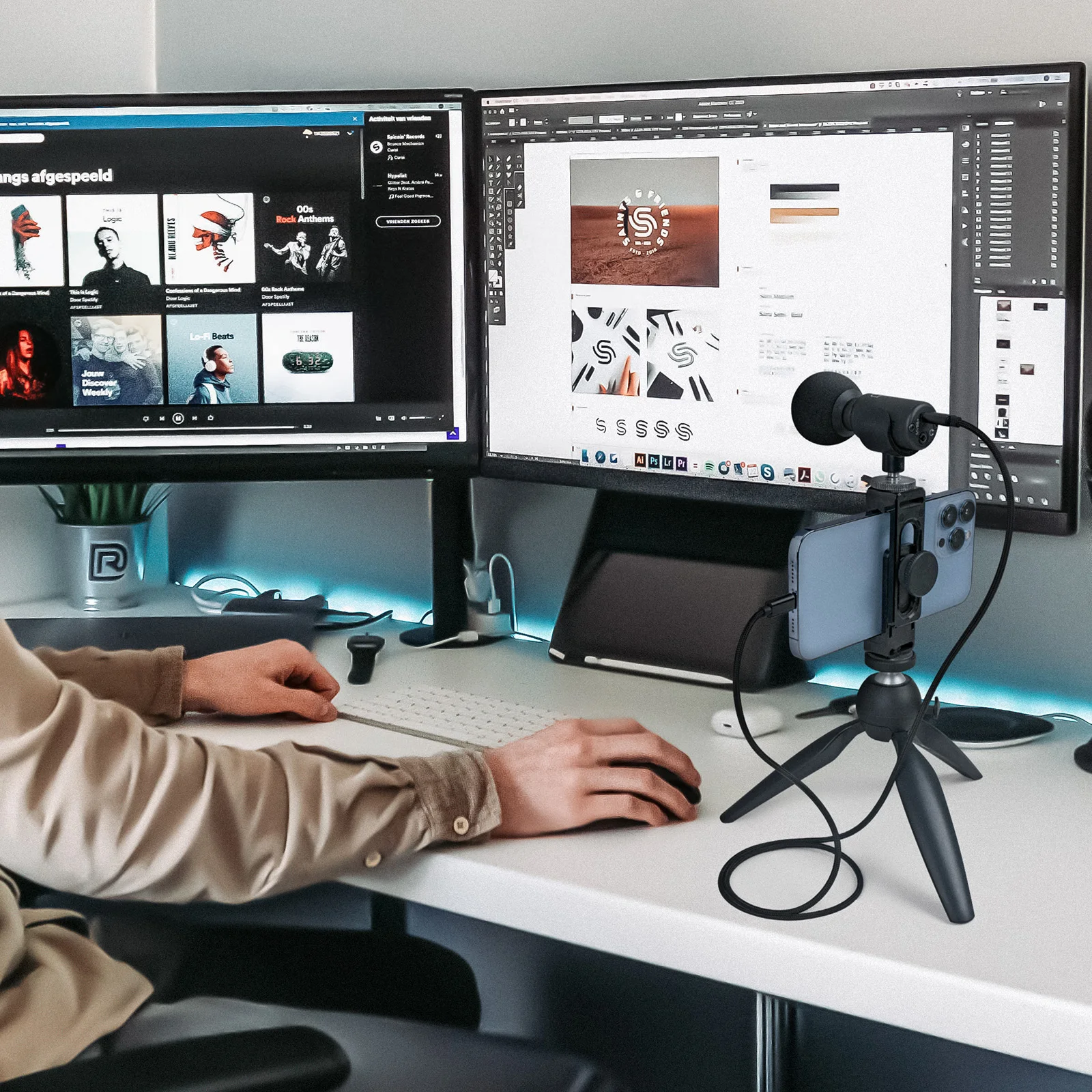 Geekria for Creators Micro USB to Lightning Microphone Cable 3.3 ft / 100 CM, Compatible with Shure MV7, MV88+, MV5, MV51, MVi